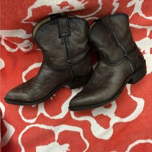 Frye Gray Leather Ankle Cowboy Boots 8 EU 38